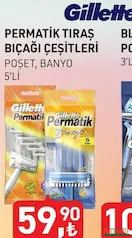 GİLLETTE PERMATİK TIRAŞ BIÇAĞI ÇEŞİTLERİ 5'Lİ